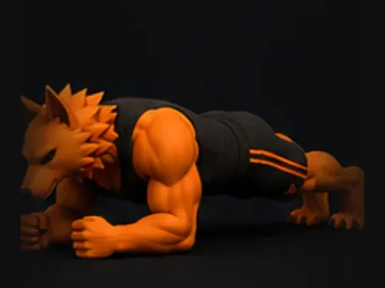 The wolf coach holding a forearm plank in a straight line from head to heels